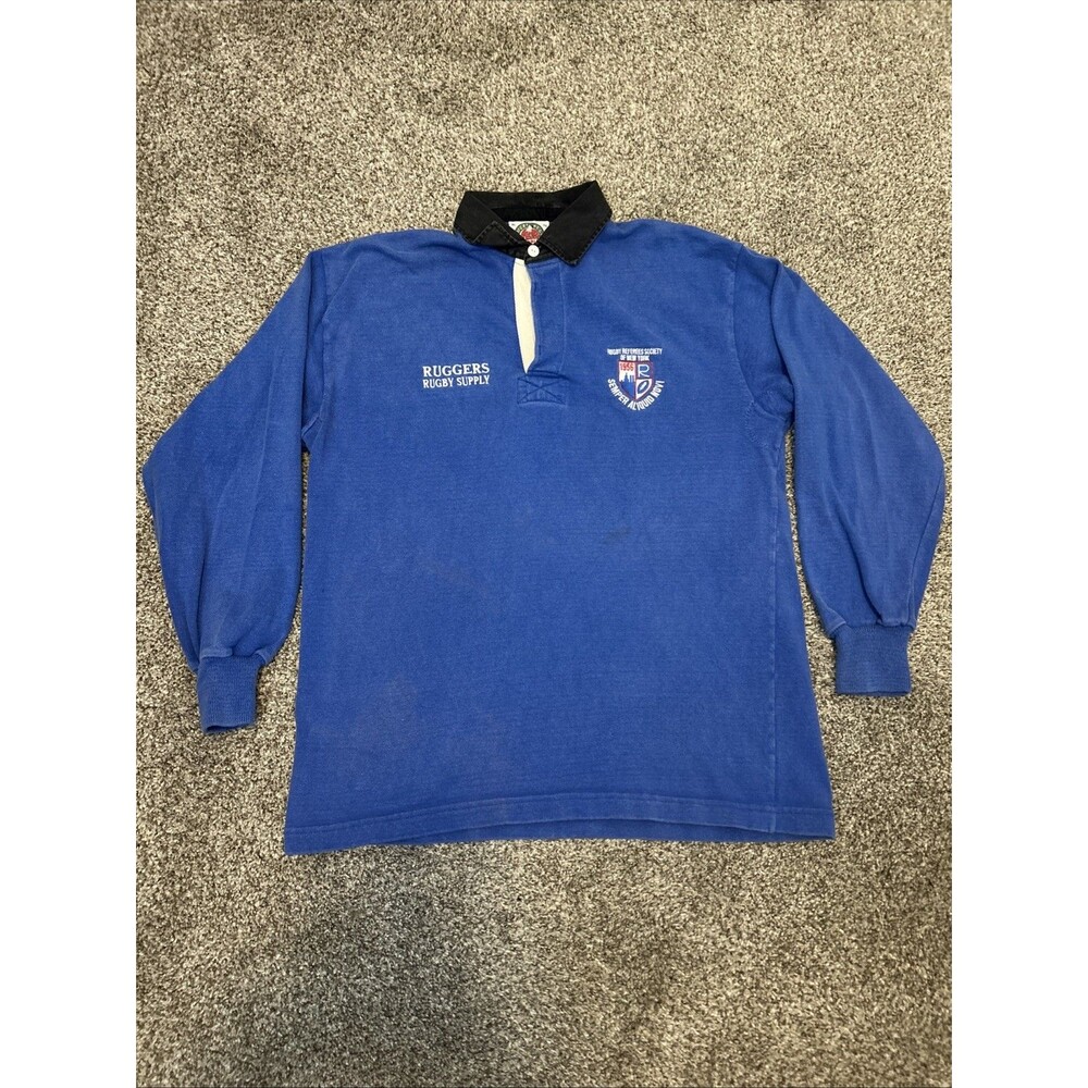 Vintage Barbarian Rugby Wear Ruggers Referee Jersey Shirt Mens Xl Blue Fado